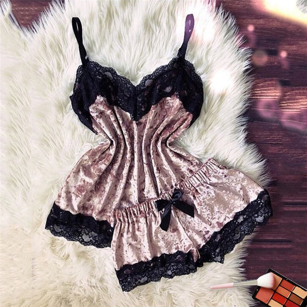 Sexy Lingerie Set Velvet Sleepwear
