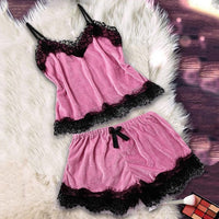 Sexy Lingerie Set Velvet Sleepwear
